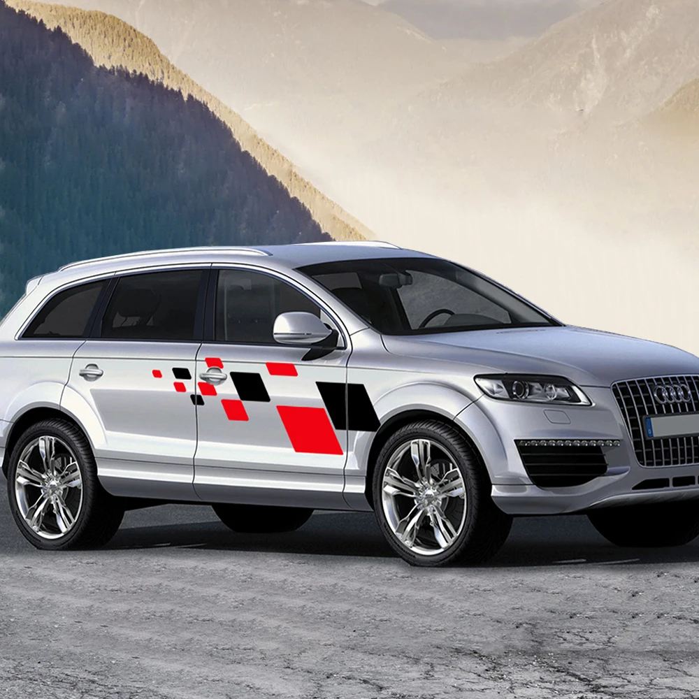 

Графическая наклейка на дверь автомобиля, квадратная виниловая наклейка, внешние аксессуары для Audi Q7 4M 4L Quattro S Line TFSI 2020 2007 2016 2017 2018