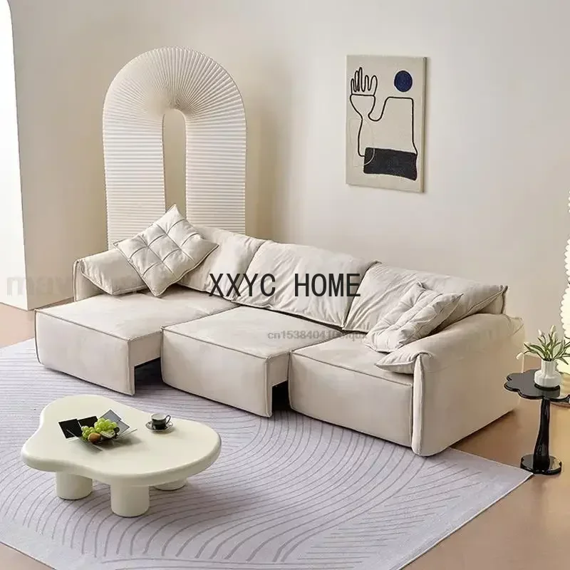 Minimalist Multifunctional Sofa White Soft Thicken Armrest Retractable Living Room Electric Modern Silla Home Furniture