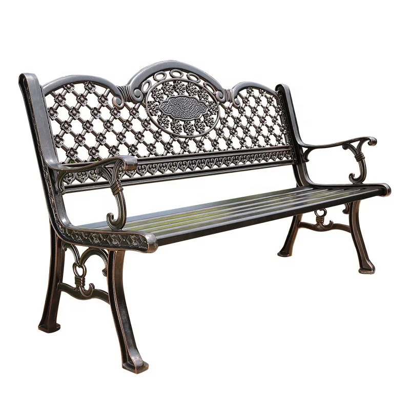 

Mojia Outdoor Garden Furniture Leisure Cast Aluminum Park Bench Antique Bronze Maintenance Garden Set Garden Patio Bench