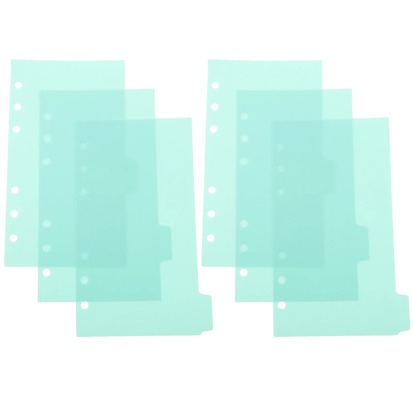 

6 Sheets Plastic Binder Dividers A6 Index Divider Pages Six-Hole Design Gentle Color Aesthetic Dividers for Notebook Planner