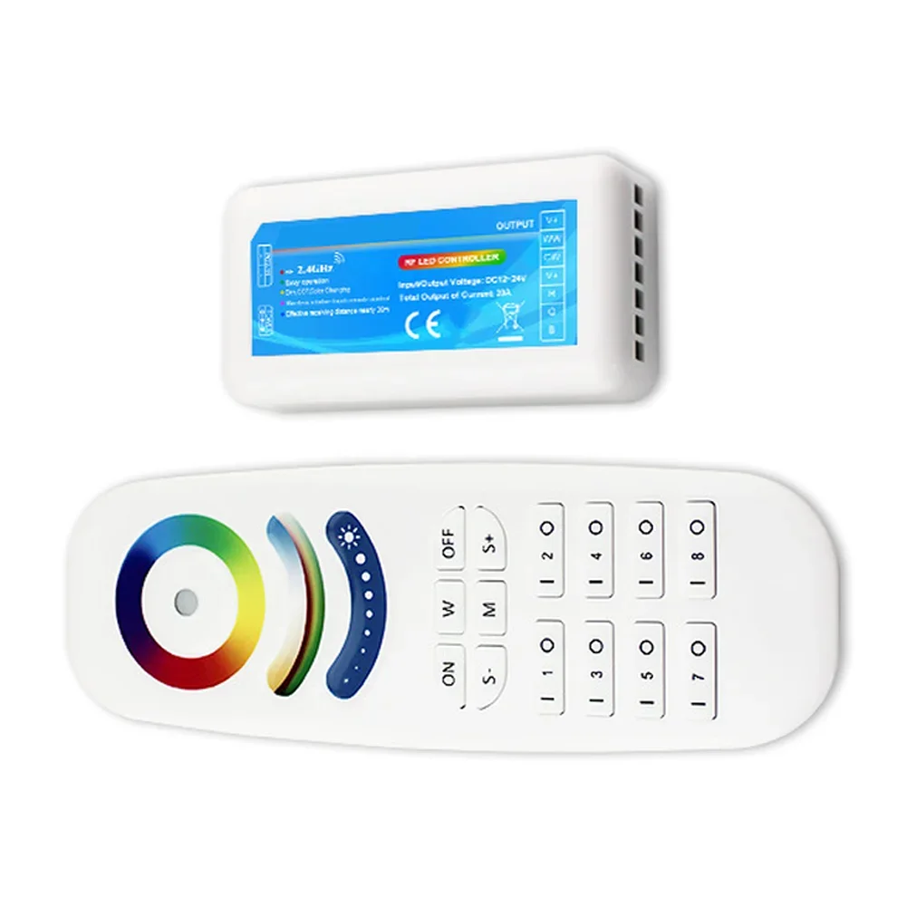 8-Group RF2.4G Touch LED Controller For RGB+CCT Dimming Wireless Remote Control System For Lighting Accessory