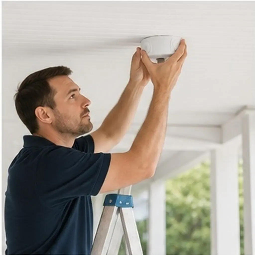 Weatherproof Dome Ceiling Mount Electrical Box – Round Outdoor Junction Box for Security Monitor & Cable Protection