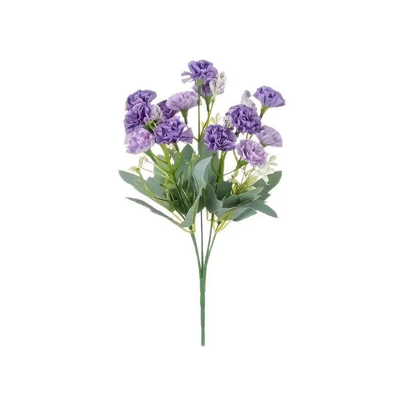 Künstlicher Nelkenblumenstrauß, leuchtend mehrfarbig, lichtbeständig, Kunstblume für Heim-, Hochzeits-, Garten- und Außendekoration – Detail 8