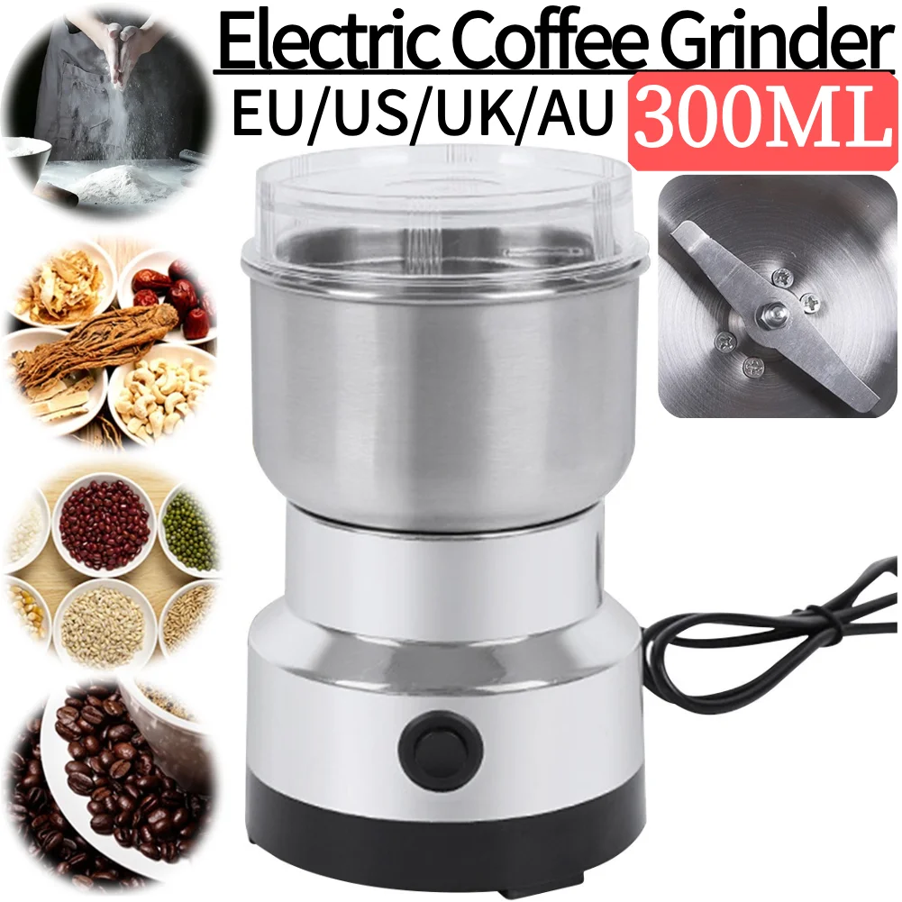

Electric Coffee Grinder Stainless Steel Nut Bean Spice Blender Multifunctional Household Grain Grinder for Home Kitchen