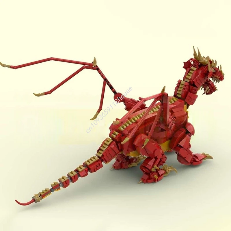 ตัวต่อ MOC ปราสาทมังกรแดง 1733 ชิ้น ของเล่น STEM สำหรับเด็ก วัยรุ่น ของขวัญคริสต์มาส ของเล่นประกอบ