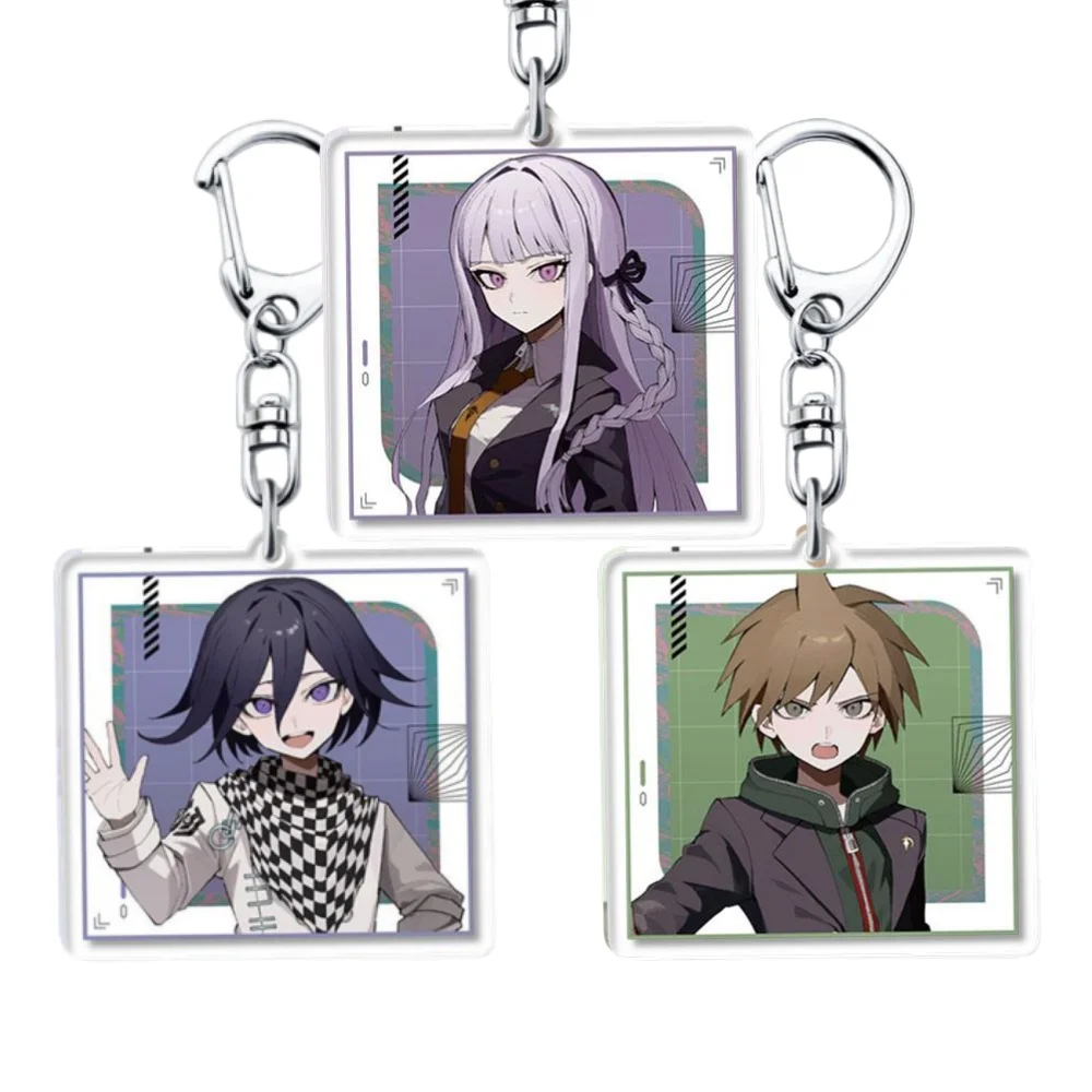 Cute Cartoon Game V3 Anime Keychain  Shuichi Saihara Junko Enoshima Kyoko Kirigiri Kokichi Oma Acrylic Key Ring Pendant for Gift