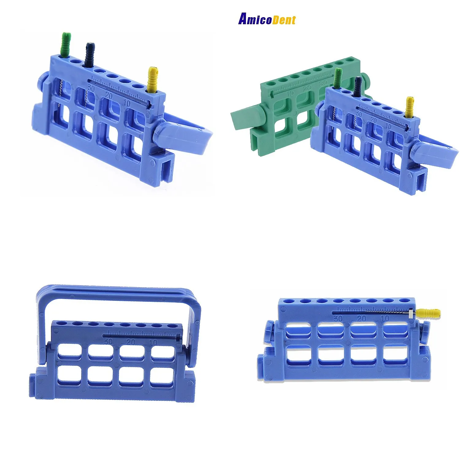 Dentals Autoclave Internal File Holder 8 and 16 Holes for High Speed Bur with FG Bur Ruler