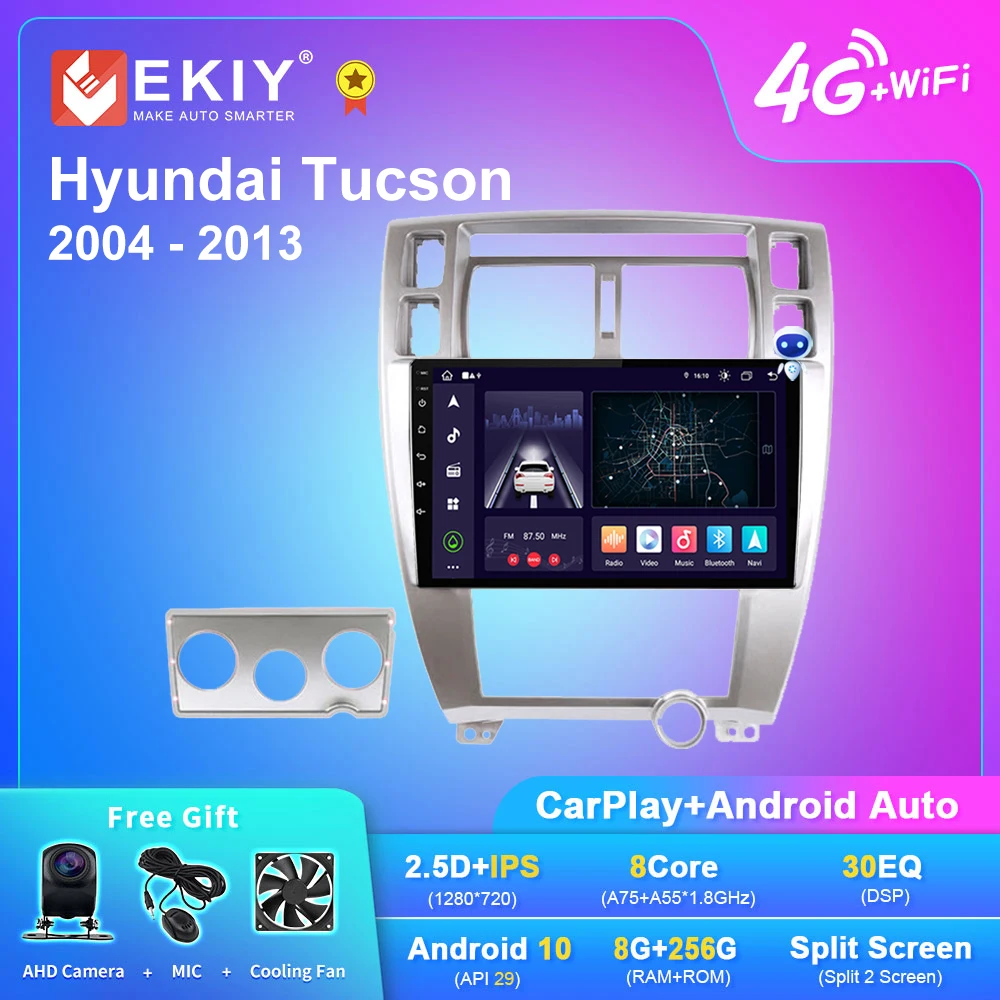 

Автомагнитола EKIY X7 на Android 10 для Hyundai Tucson 2004-2013, мультимедийный проигрыватель с GPS-навигацией, 2 Din, DVD, автомагнитола, динамики