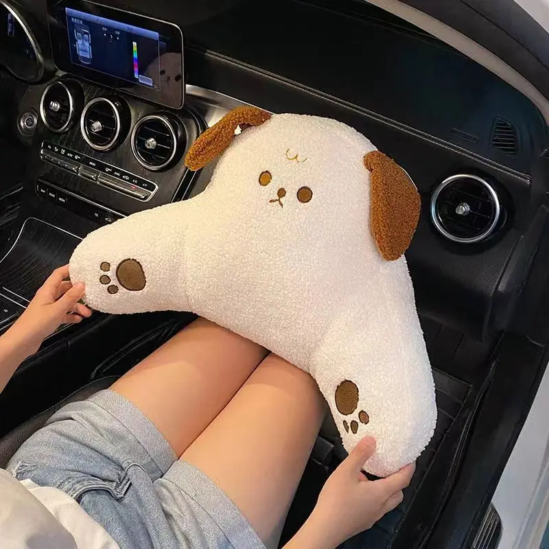 Creative Cute Cartoon Animal Doll Dog Car Seat Covers Cushion Plush Universal For Women Ladies Auto Interior Decore Accessories