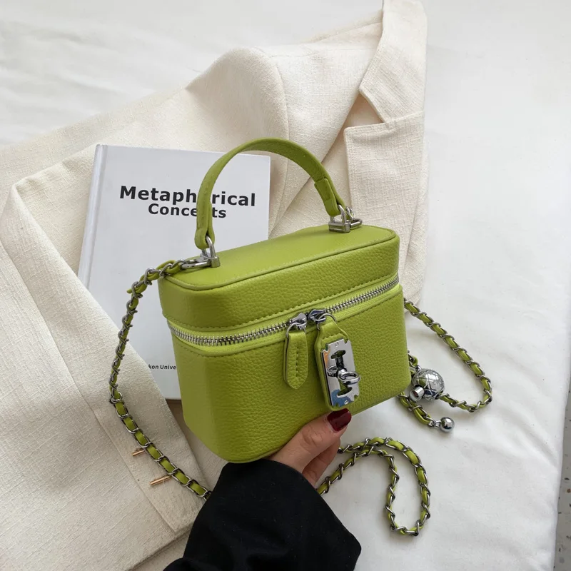 

Fashion Small Square Bag Women's Handbags Elegant Chains Crossbody Bags Texture PU Shoulder Bag Chic Mini Mobile Phone Bags