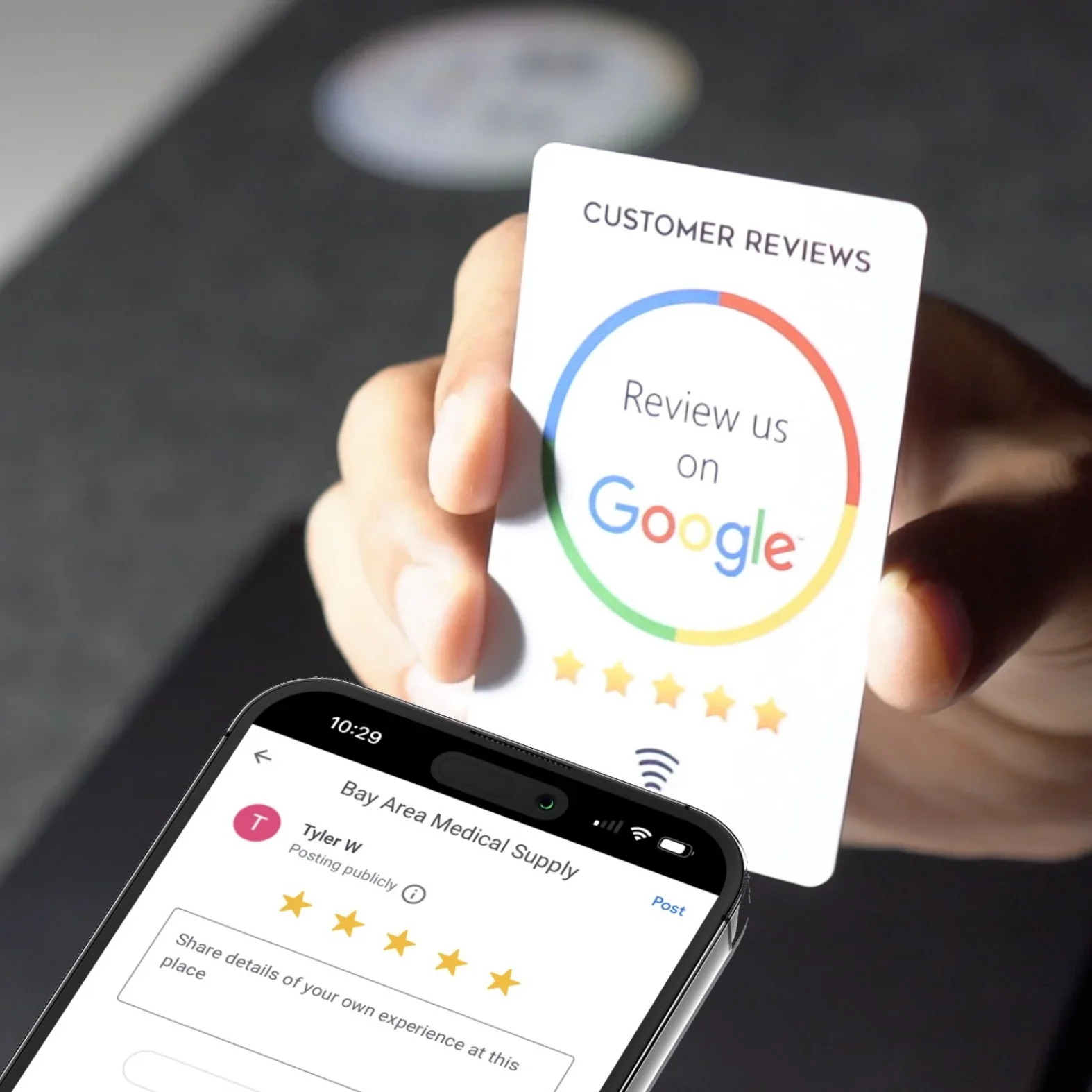 مخصص. CR80 البلاستيك للبرمجة رمز الاستجابة السريعة مسح NFC NTAG 213 NTAG 215 NTAG 216 بطاقة Google Review NFC #4