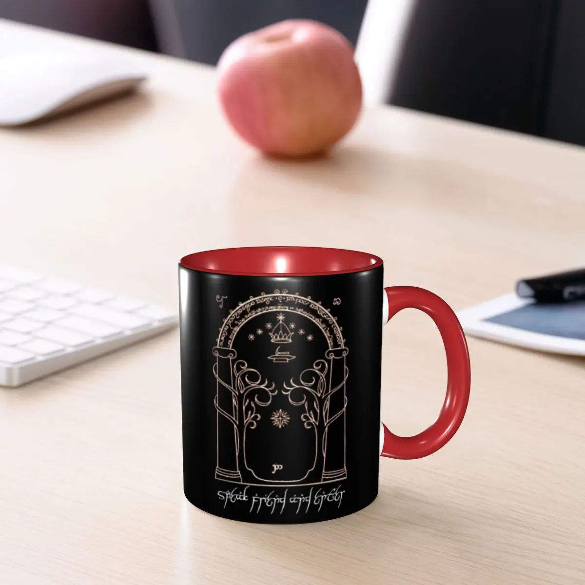 Speak Friend And Enter Mug Funny Ceramic Coffee Cups Tea Mugs Milk Cup Drinkware Gift for Woman Man