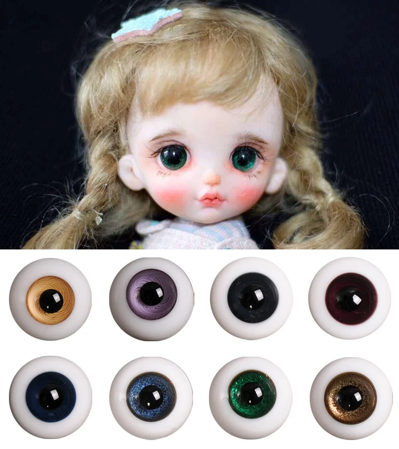 

BJD Glass Eyeballs for Parabox Ob11 Soft Clay Handmade Doll SD 10mm DIY Simulated Eyes