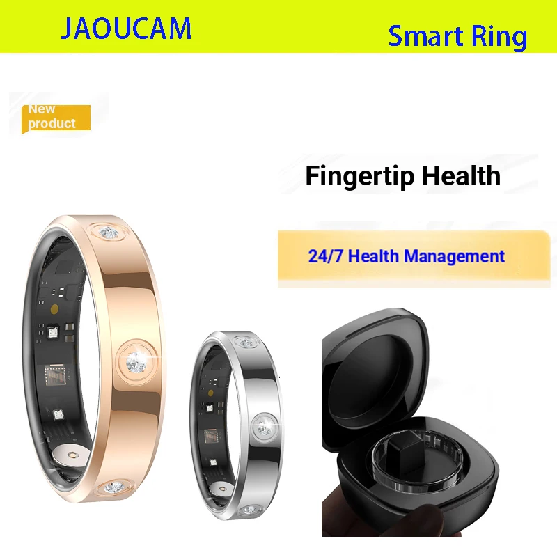 

Умное кольцо 2026 Smart Ring HR01 для подсчета шагов, мониторинга сердечного ритма, различных спортивных режимов, отслеживания сна, водонепроницаемость 5ATM, модный дизайн
