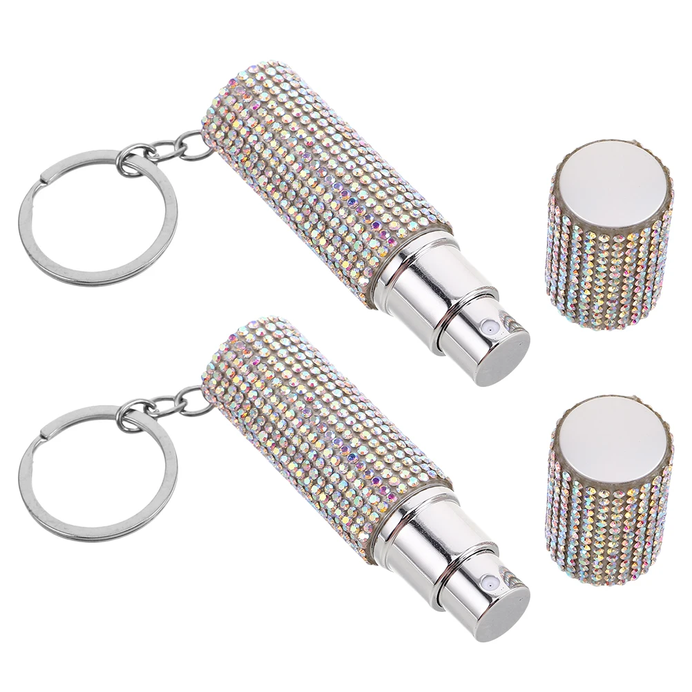 

2 Pcs Perfume Bottle Keychain Atomizer Mini Portable Refillable Travel Bottles