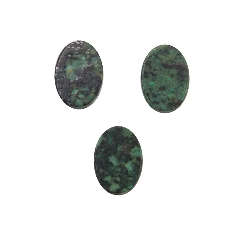 1PC 6x8-10x14mm African Turquoise Flat Oval Cabochon Beads No Hole Polished Flat Back for Necklace Pendant