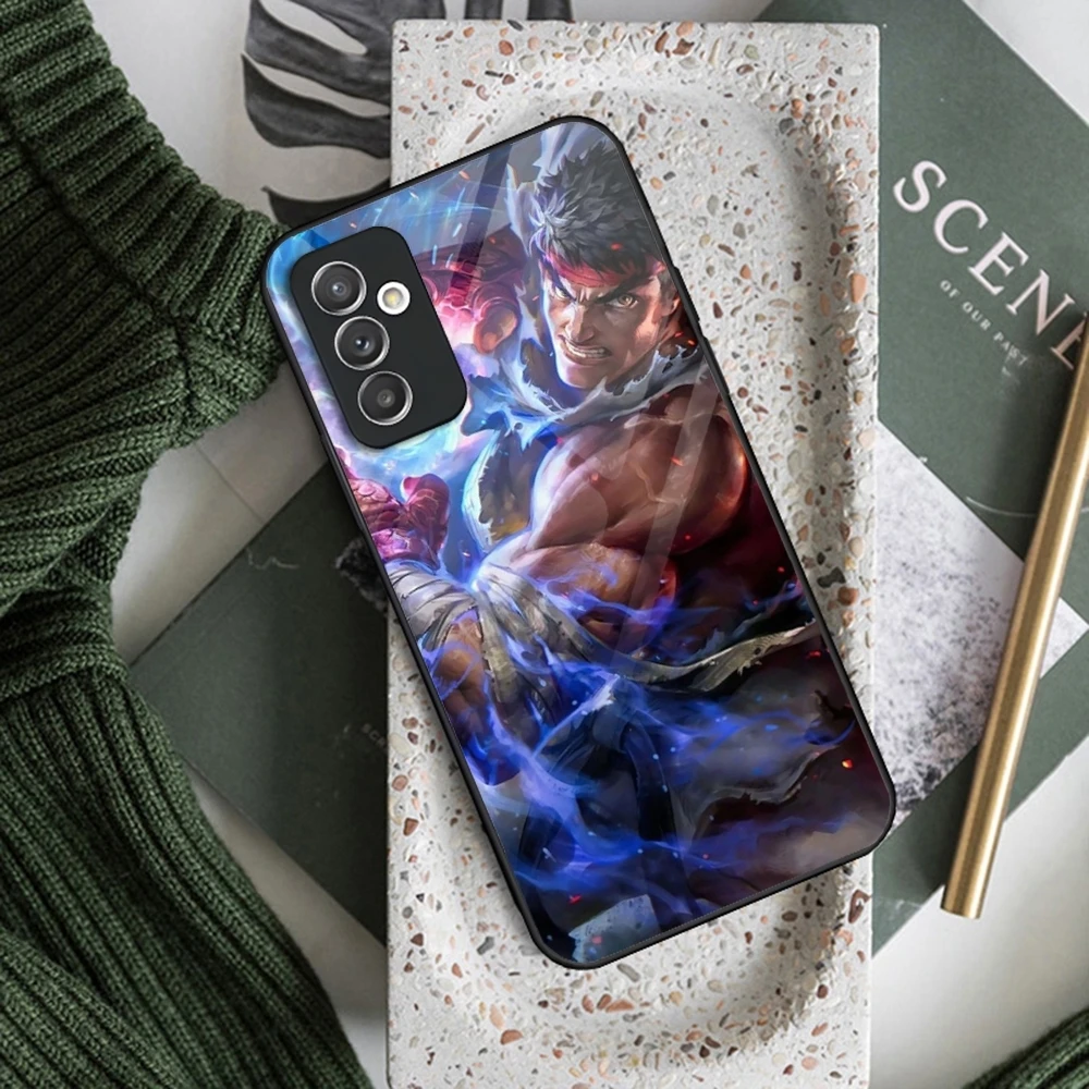 Game S-Street F-Fighter Phone Case Glass for Samsung Galaxy S25 S24 S21 S22 S23 S20 Ultra Fe Plus A34 A54 A24 A16 A52 A53 M54 Co