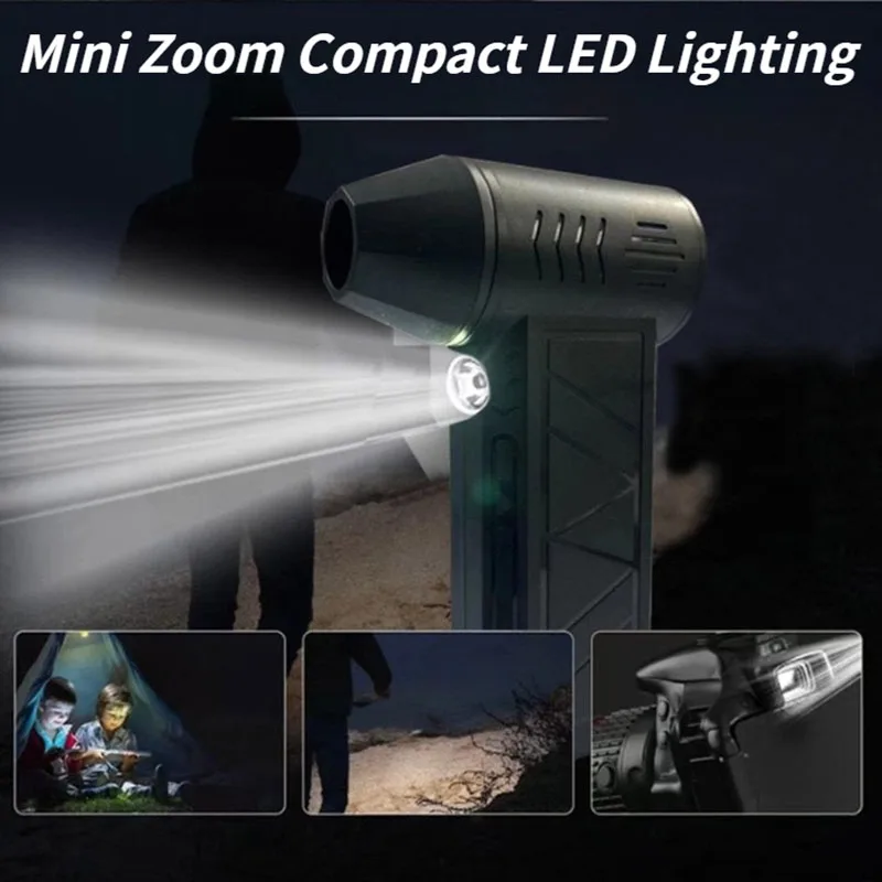 

130,000 RPM Mini Turbo Fan - Ultra-Fast Handheld Brushless Blower for Camping, Home, and Car Dusting Needs