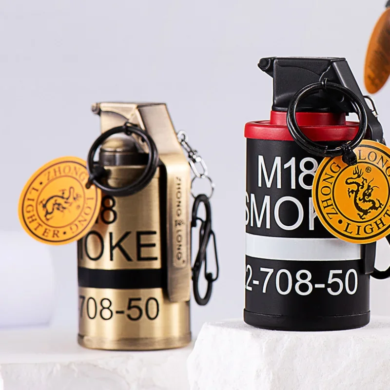 قنبلة يدوية نموذج الإبداعية الإلكترونية يندبروف أخف المواد المعدنية رواية ولاعات السجائر وملحقات التدخين مشعل السيجار #6