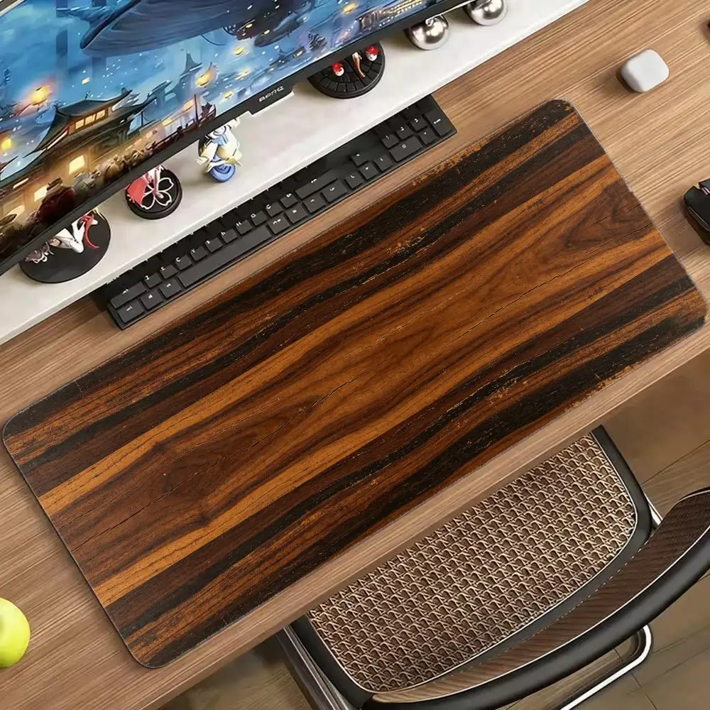 Vintage Wood Grain Large Extended Mouse Pad, Retro Wooden Texture Desk Mat, Non Slip Rubber Keyboard Pad