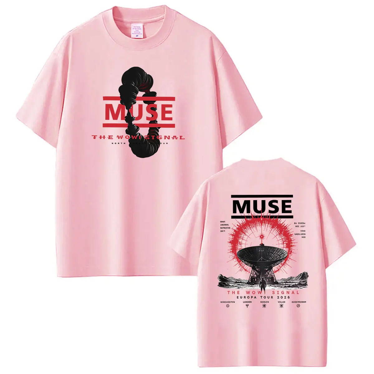 MUSE The Wow! Signal Europa Tour 2026 T-Shirt Herren Rock Band Hip Hop Punk Kleidung T-Shirts Vintage Baumwolle Kurzarm T-Shirt – Detail 5