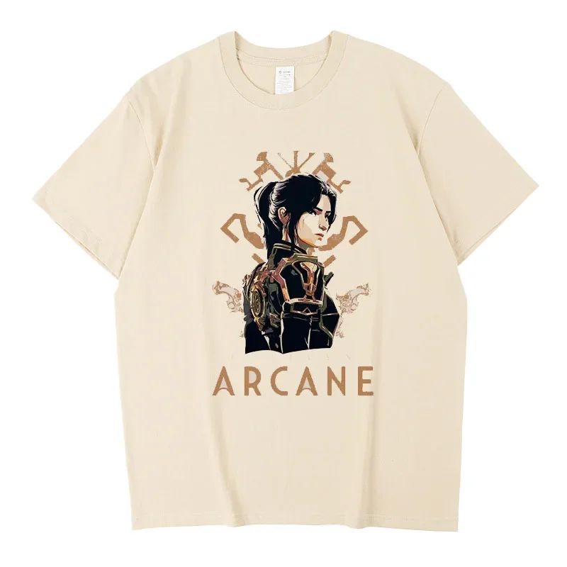 T-shirt Arcane Temporada 2 Caitlyn T Shirt Anime Cosplay Tees Women Men Grunge Aesthetic Short Sleeve Streetwear