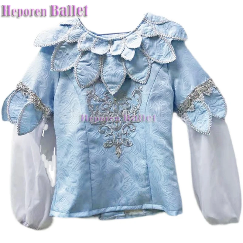 New Custom Men's Ballet Lotus Leaf Long-sleeved And Lotus_Leaf Collar Jacket For Bluebird Variations Performance