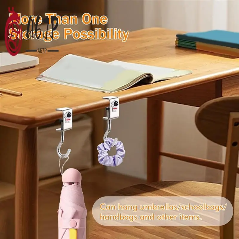 

A67P-крючок для настольной сумки, крючок для хранения без гвоздей, подставка для гарнитуры с космическим органайзером, крепление на крючок под столом, крючок для рабочего стола для студентов