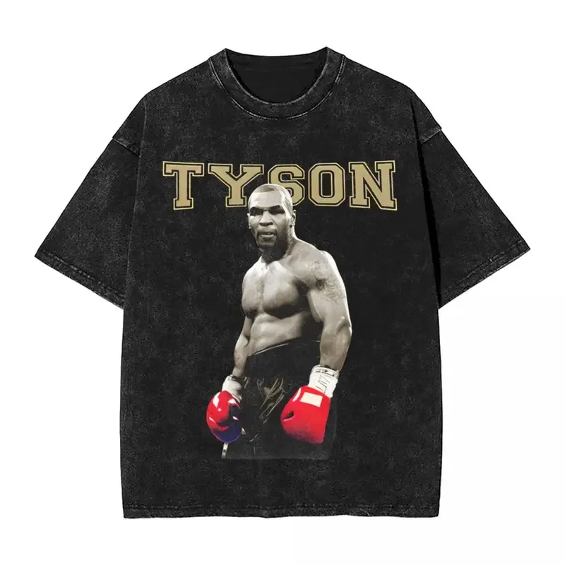 Washed T Shirts Mike Tyson Boxer Hip Hop Vintage T-Shirt Oversize Boxing Gym Streetwear Summer Tops Tops Tees Men Women