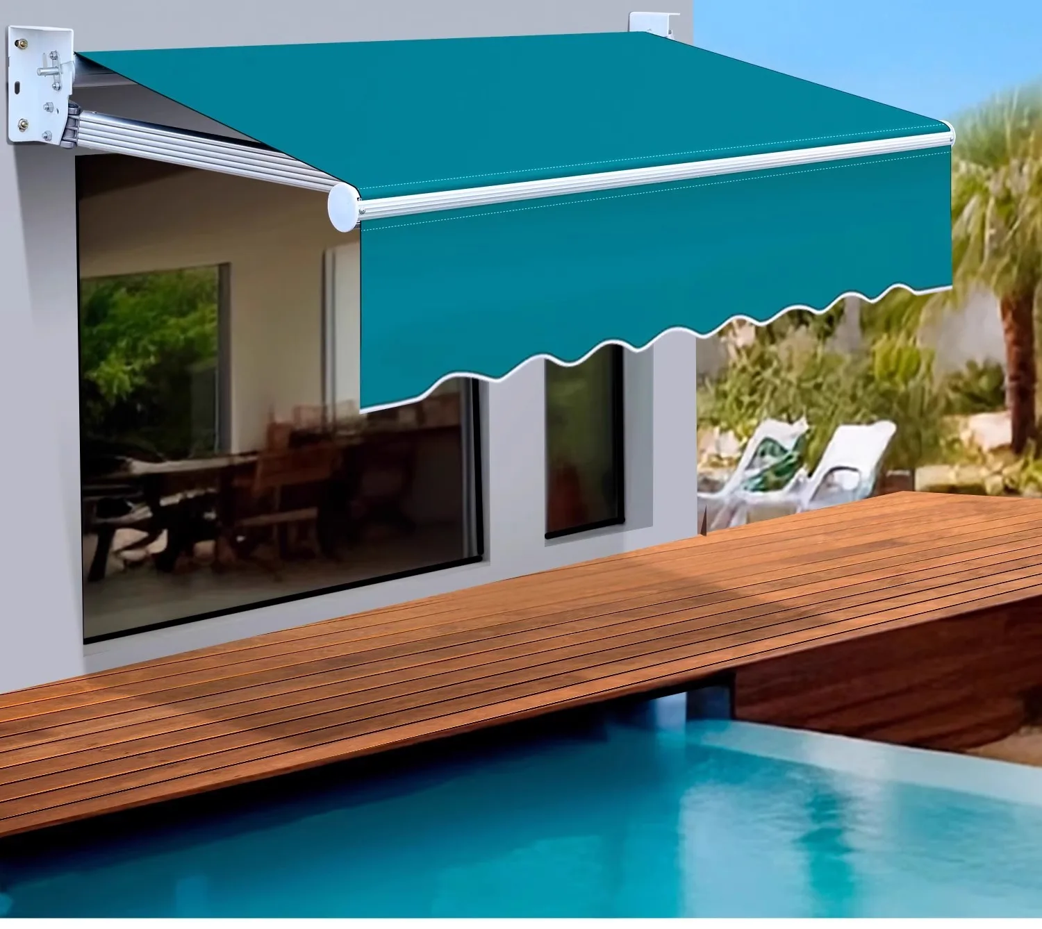 

Aluminum alloy telescopic sunshade, folding canopy available for outdoor stores in household gardens