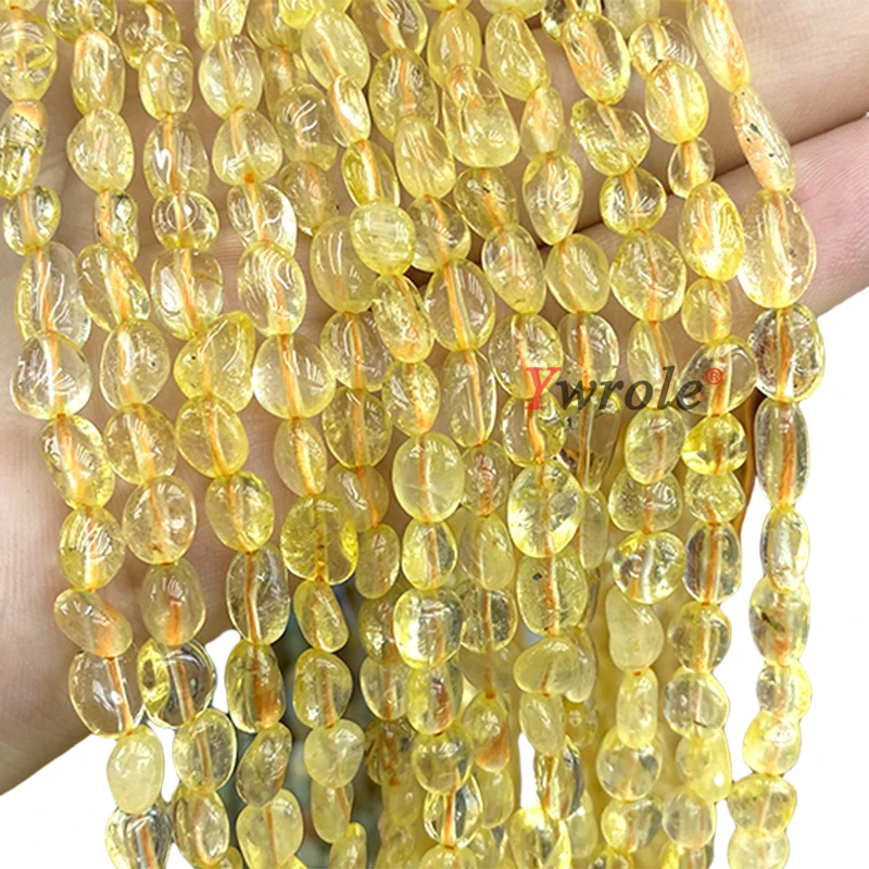 Natural Stone 5-8MM Irregular Yellow Citrine Loose Spacer Beads for Jewelry Making Diy Earrings Bracelet Charms Accessories 15\'\'