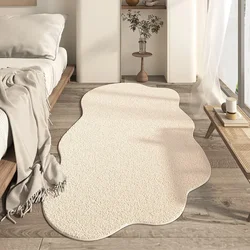 Tapis Shaggy pour chambre à coucher, tapis de chevet, décoration de la maison, doux, moelleux, en peluche, polymères de sol, salon irrégulier