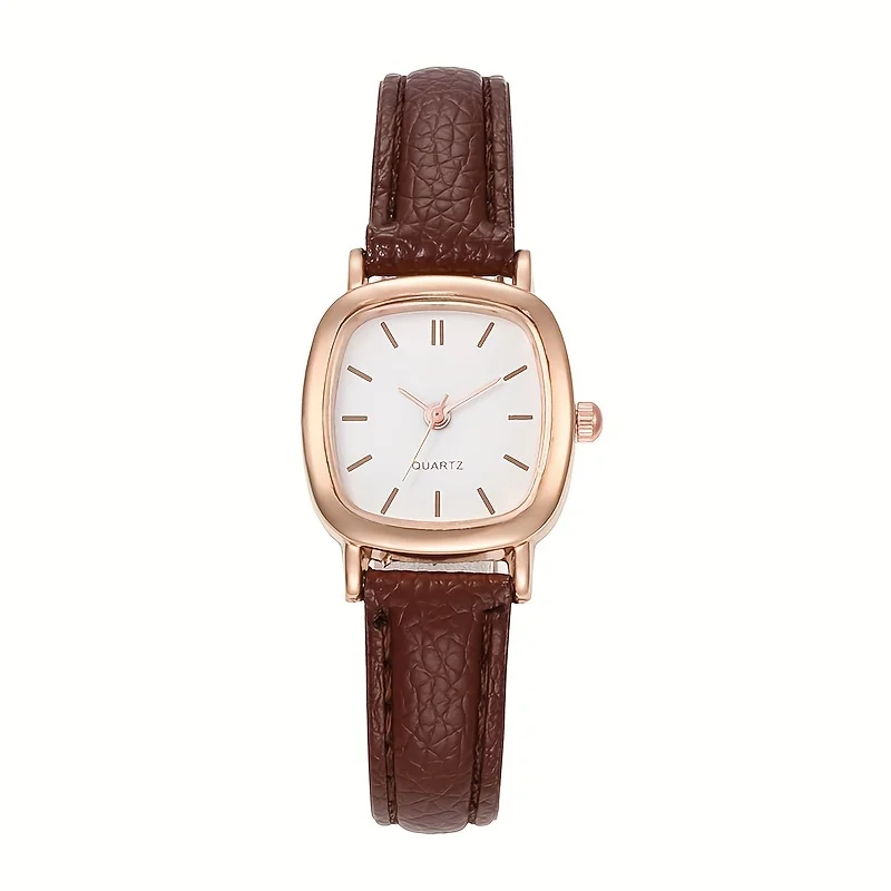 Stylish Ladies\' Pu Leather Quartz Watch - Fashionable Alloy Pointer Clock with Precise Timekeeping - Ideal Gift for Women