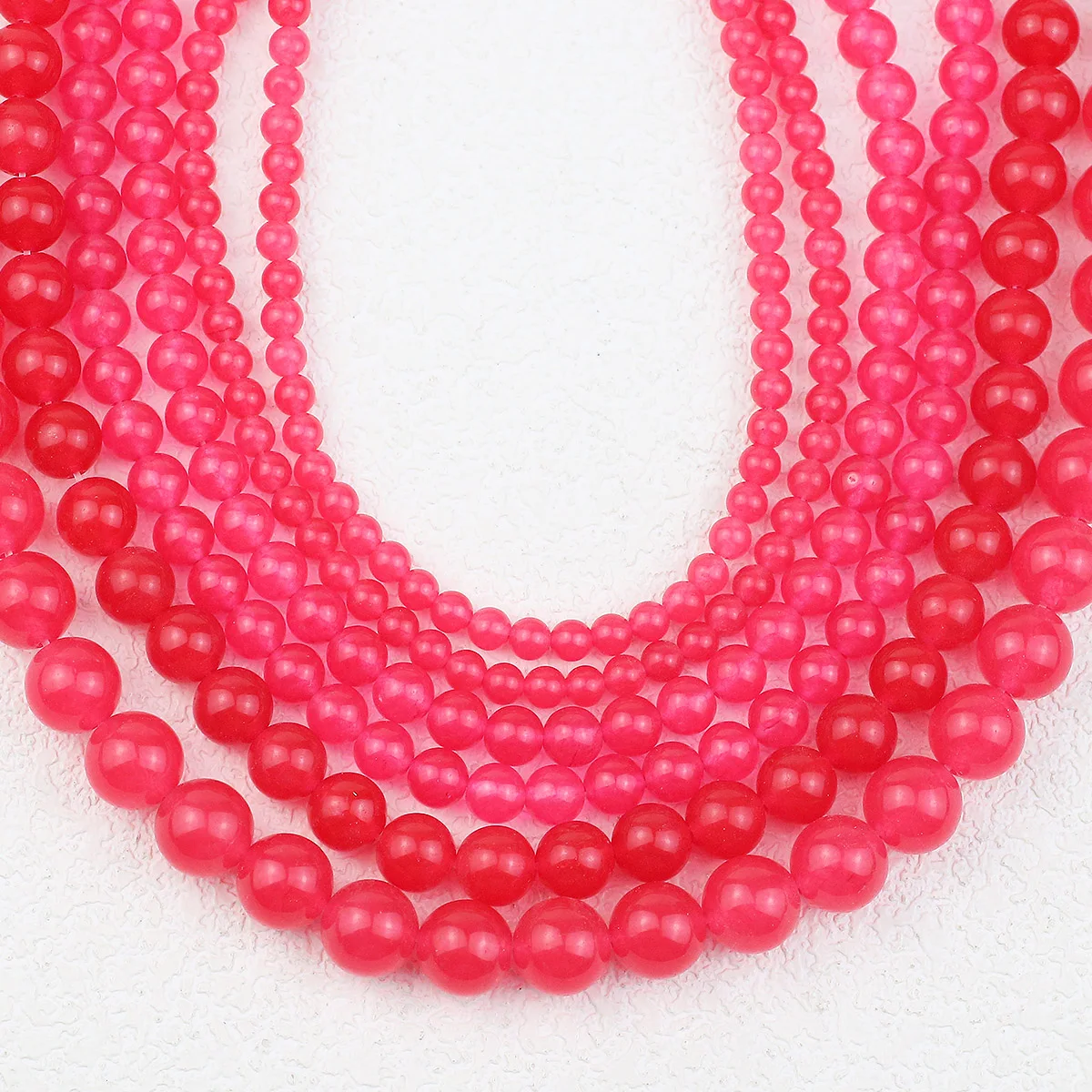 15'' 4 6 8 10MM Naturstein Rose Rot Chalcedon Runde Lose Spacer Perlen Für Schmuck Machen Armbänder Halskette Ohrringe DIY