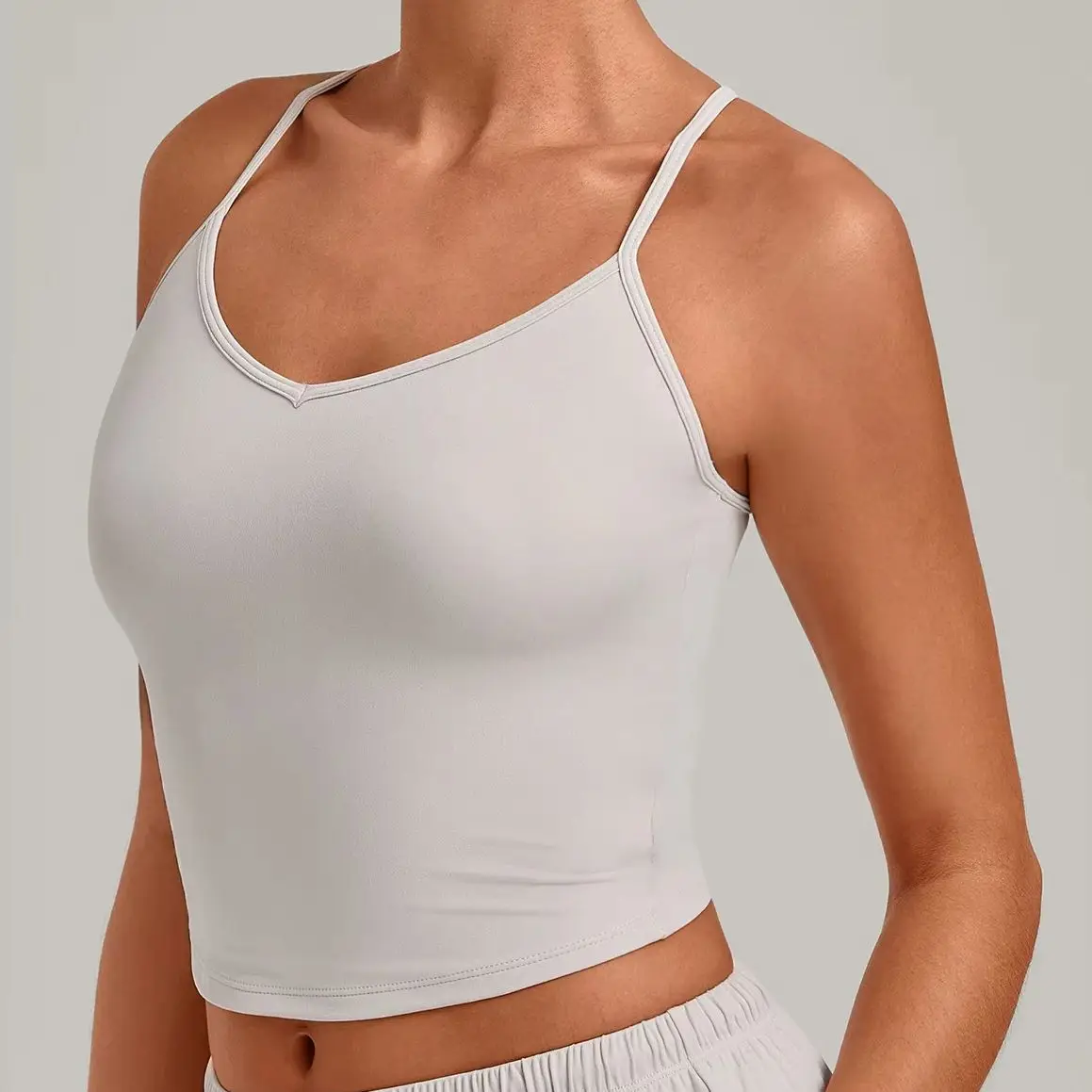 Tight Fitting Strapless Yoga Vest Women V-neck Sport Fitness Bra Pilates Yoga Bra Gym Running Quick-Dry Workout Tank Tops Female