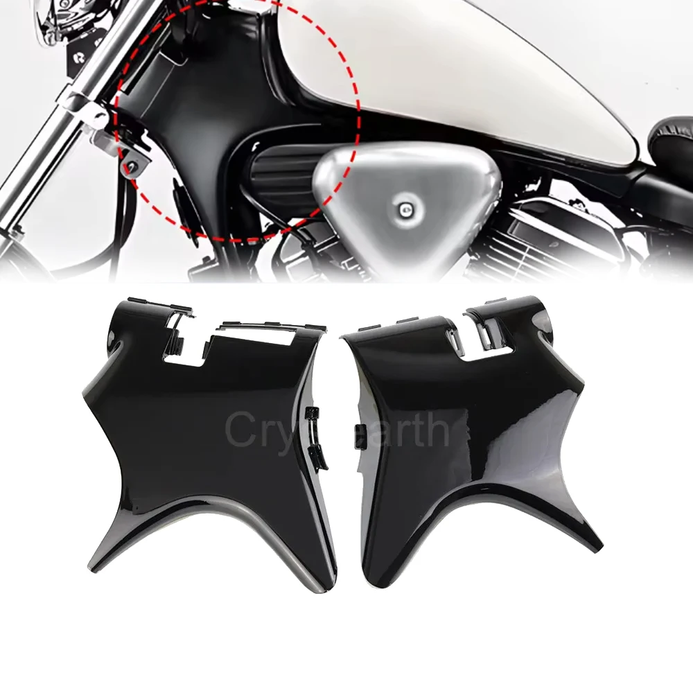 Image of Für Honda Shadow VT600 VT VLX 600 STEED 400 STEED 400 1993-2007 Motorrad Gugel Draht Abdeckungen Seite Rahmen schutz Hals Abdeckung