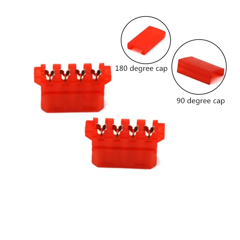 10pcs/lot Black Red Clear Crimp Molex IDE Crimped 4pin Power Connector Housing With End Cap 180 Degree and 90 Degree