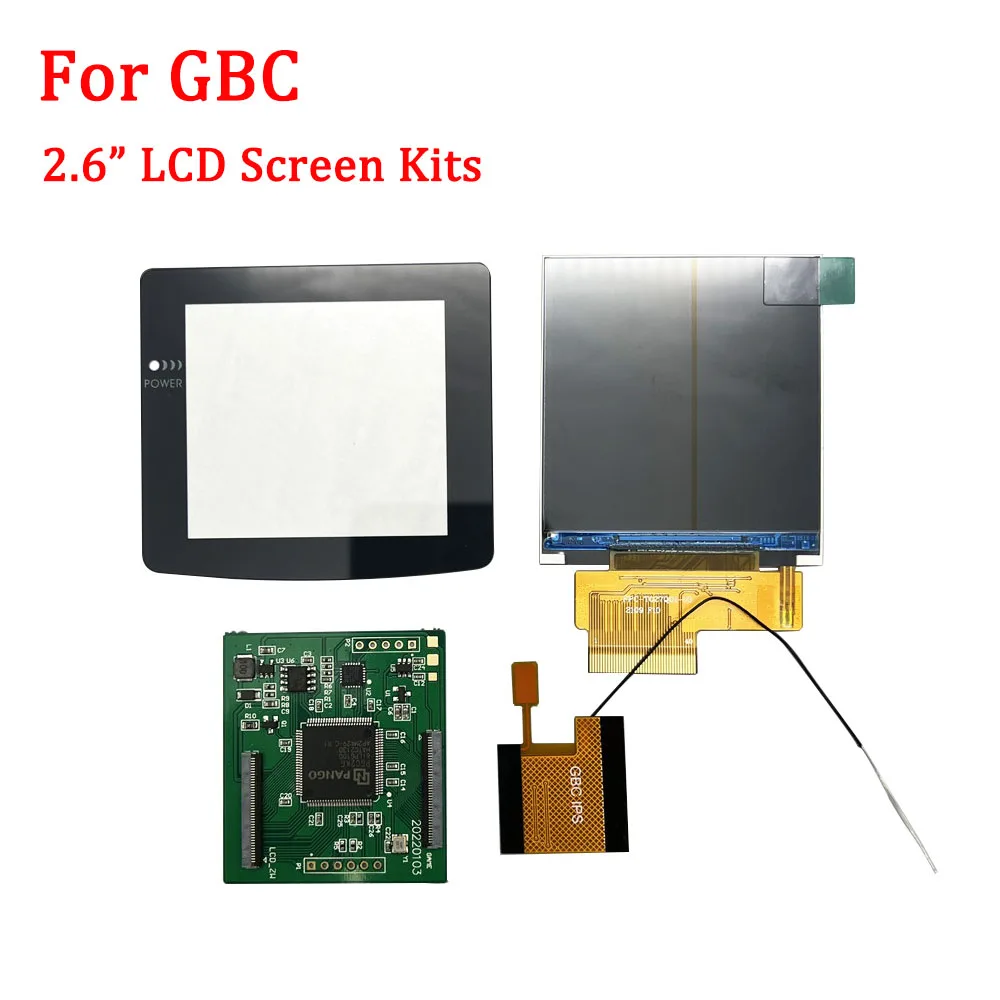 IPS LCD Screen Kits com Conjuntos de Habitação, Estilo Preto e Branco Display, GameBoy Color, GBC, Dot to Dot, 2,6"