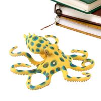 Octopus Figurine Blue Ring Octopus Model Small Sea Animals Figures Ocean Animal Educational Toy Prop Desktop Decoration