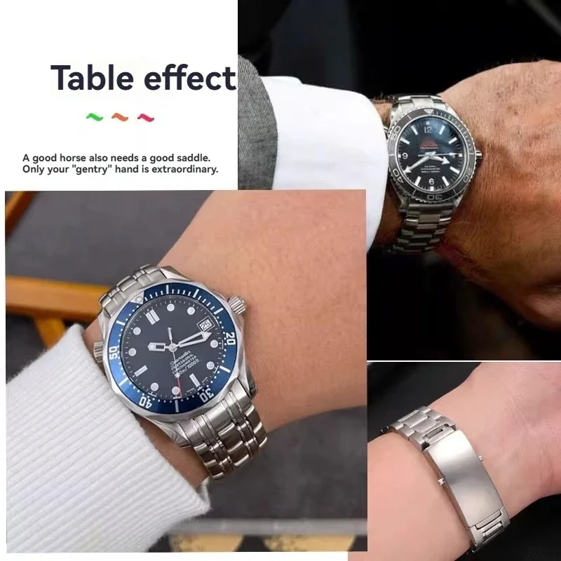 High quality Silver Stainless steel Strap For Omega seamaster speedmaster planet ocean Belt WatchBands 18mm 20mm 22mm