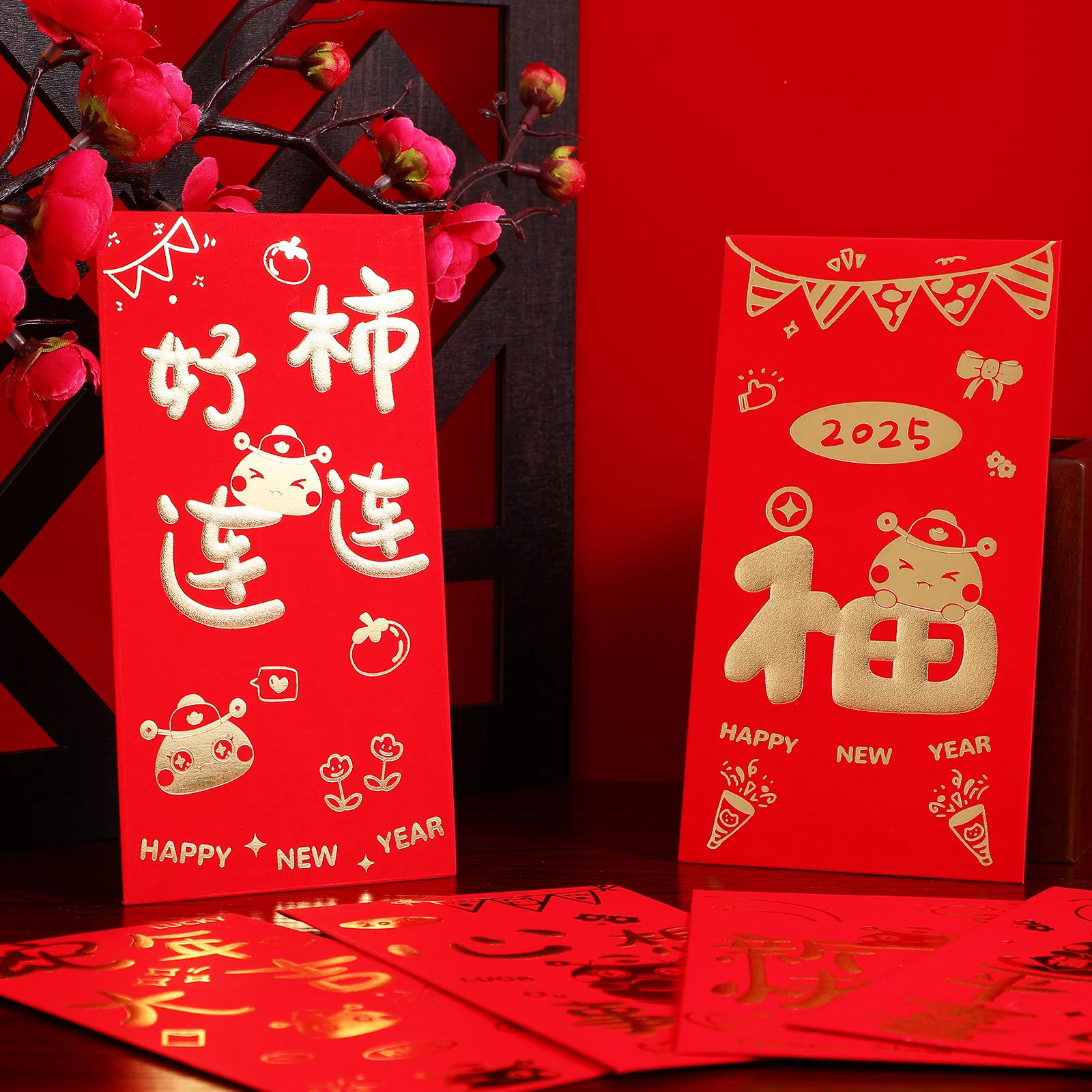 36 Pcs Zodiac Red Envelope Lunar New Year Decor Chinese Money Packet Tie Snake Envelopes Decorations Paper Hong Bao