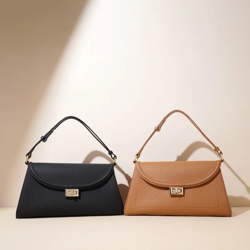 

Elegant Vintage Leather Women Handbag High End Classic Trendy Casual Paris Crossbody Messenger Tote Bag