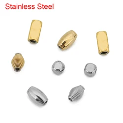 50pcs PVD Never Fade Stainless Steel Jewelry Beads Loose Seed Spacer Beads Lot Bulk For DIY Bracelet Necklace Jewelry Making