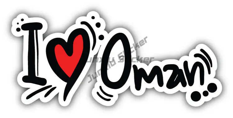 

I Love Oman Banner Car Bumper Sticker Decal-80s' Retro Logo for Windows, Cars, Trucks, Tool Boxes, laptops, MacBook