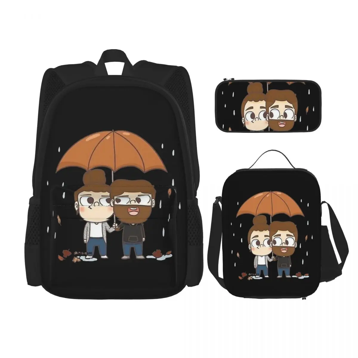 

Pibubear Backpacks Boys Girls Bookbag School Bags Rucksack Lunch Bag Pen Bag Three-Piece Set