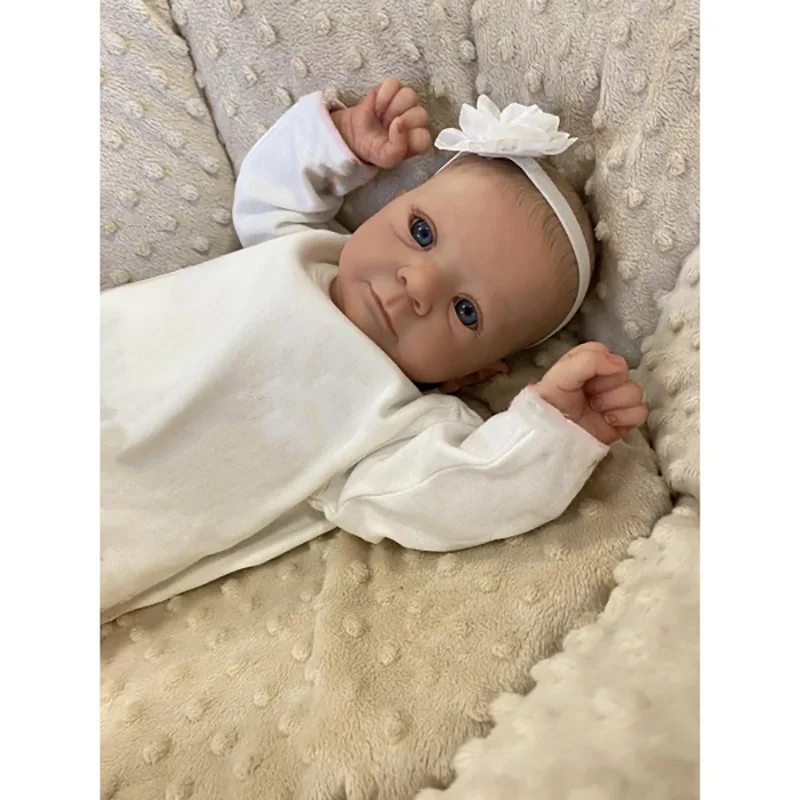 

49CM Reborn Baby Doll Felicia Already Finished Doll with Hand-painting Hair Soft Vinyl Newborn Baby 3D Skin Visible Veins