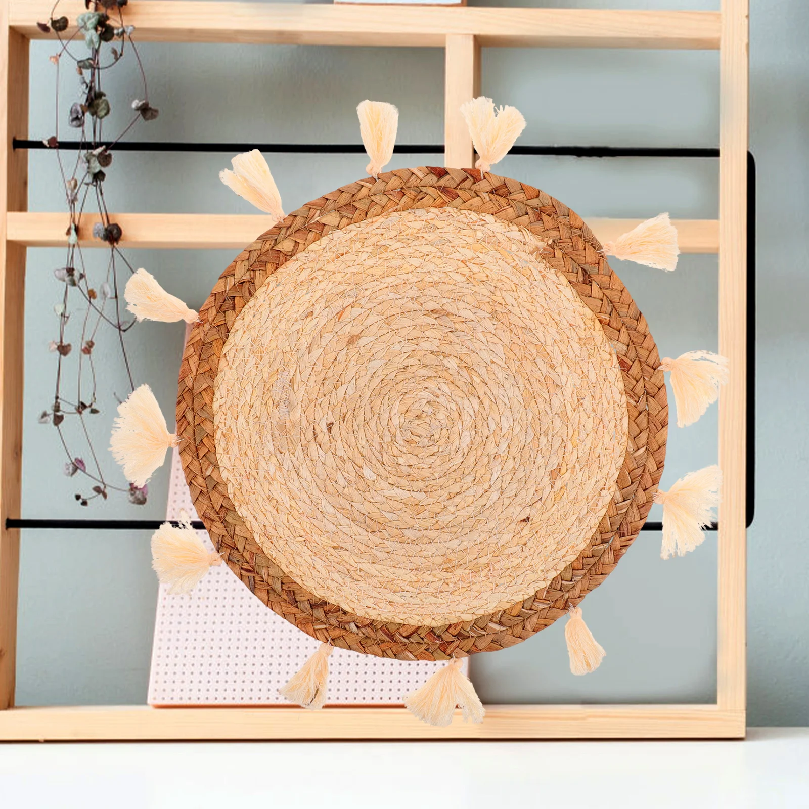 

3Pcs Grass Wall Decor Woven Pendant Ethnic Style Handmade Natural Hanging Ornament Living Room Bedroom Wall Decoration