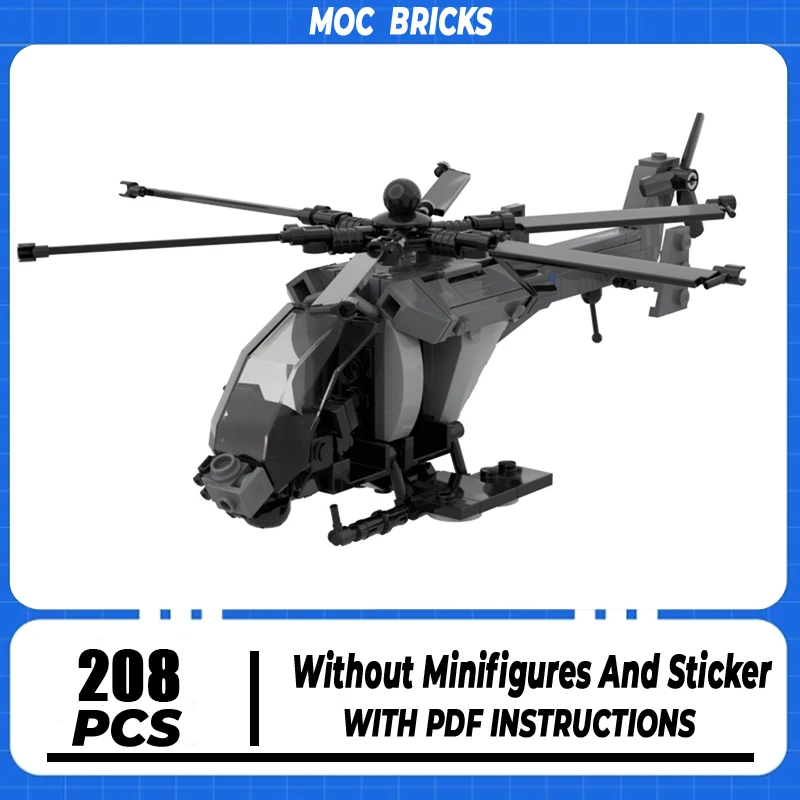 Military Series Fighter Model Moc Building Blocks Brick MH-8 Enhanced Little Bird Technology DIY Assembly Construction Toy Gifts