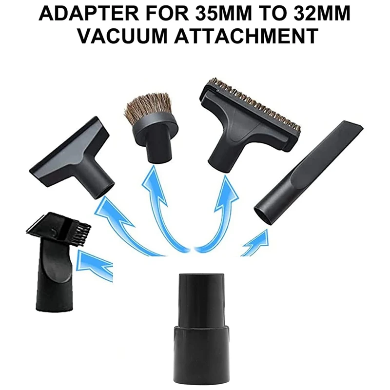 Acessórios de vácuo acessórios kit de limpeza escova de piso de madeira para 32mm (1 1/4 Polegada) mangueira padrão 7 pacote