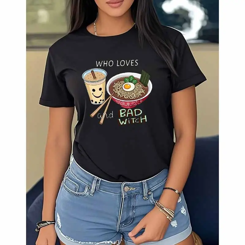 

New European and American Loose and Comfortable Pure Cotton Black Top Short-sleeved Street Fashion T-shirt